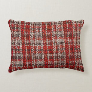 Cojín Decorativo Tartán rojo: fondo texturizado