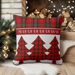 Cojín Decorativo Tartán rojo negro verde acogedor