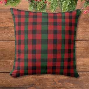 Cojín Decorativo Tartan rojo y verde