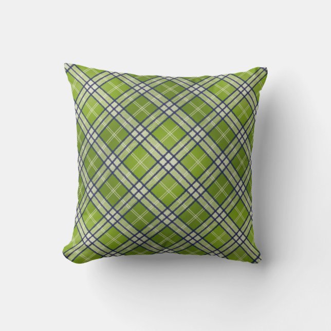 Cojín Decorativo Tartán verde (Anverso)