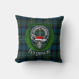 Cojín Decorativo Tartan y Cresta del Clan Escocés Ferguson