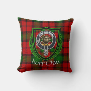 Cojín Decorativo Tartan y Cresta del Clan Escocés Kerr