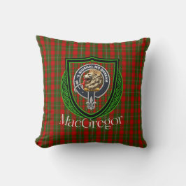Cojín Decorativo Tartan y Cresta del Clan Escocés MacGregor