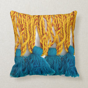 Cojín Decorativo Tassles tribal trenzado tejido