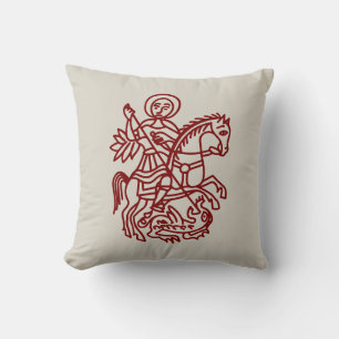Cojín Decorativo Tatuaje de la Cruz de Jerusalén del Dragón de San