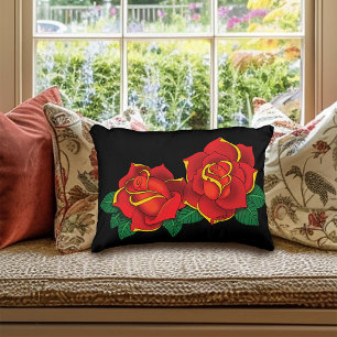 Cojín Decorativo Tatuaje de rosas rojas