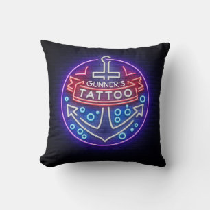 Cojín Decorativo Tatuaje personalizado tienda estilo neón nautico R