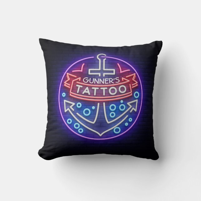Cojín Decorativo Tatuaje personalizado tienda estilo neón nautico R