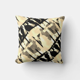 Cojín Decorativo Taupe Beige Negro inclinado Abstracto Grandes Bald