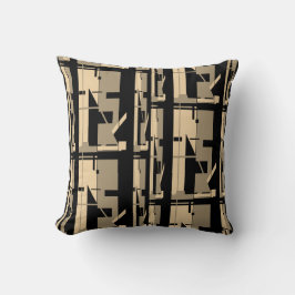 Cojín Decorativo Taupe Beige Negro Suroeste Aspecto Gran Mosaico