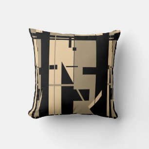 Cojín Decorativo Taupe Beige Negro Suroeste Motif Mosaico