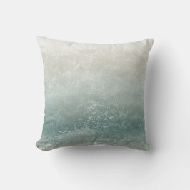 Cojín Decorativo Taupe Espuma de Mar y Salpicaduras Azules en la Co