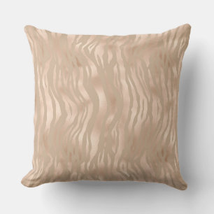 Cojín Decorativo Taupe Gold Satin Animal Overlap Lujoso Pillow