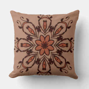 Cojín Decorativo Taupe/ Melon Mandala Pillow reversible