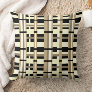 Cojín Decorativo Taupe, Tan, Negro, Blanco Moderno