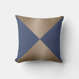 Cojín Decorativo Taupe y Blue Triangle Impresión moderna