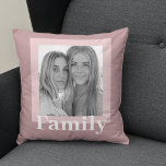 Cojín Decorativo Taupe y rosa modernos | Foto | Regalo familiar<br><div class="desc">Taupe y rosa modernos | Foto | Regalo familiar</div>
