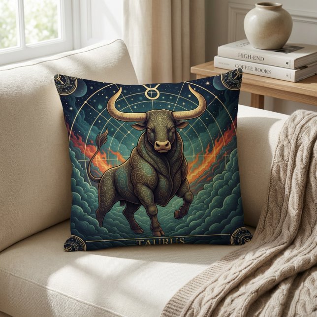 Cojín Decorativo Taurus Zodiac Celestial (Subido por el creador)