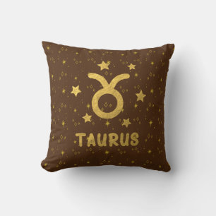 Cojín decorativo Taurus Zodiac Earthy Brown