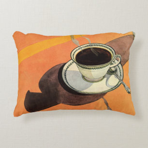 Cojín Decorativo Taza de café antigua, platillo, cuchara, comedor r