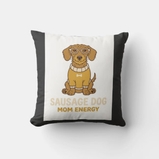 Cojín Decorativo Taza de café con energía de mamá de perro salchich