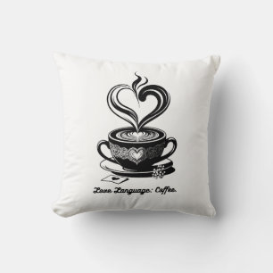 Cojín Decorativo Taza de café del lenguaje del amor San Valentín
