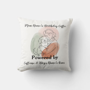 Cojín Decorativo Taza de café para mamá de perro elegante cumpleaño