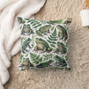 Cojín Decorativo Taza de Ranas del Bosque
