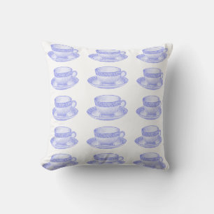 Cojín Decorativo Taza de té púrpura