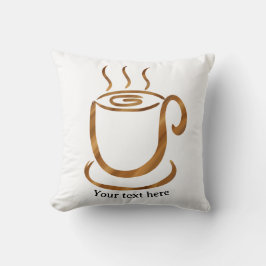 Cojín Decorativo Taza de vapor de Java | Café y té curvo de madera