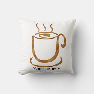 Cojín Decorativo Taza de vapor de Java | Café y té curvo de madera