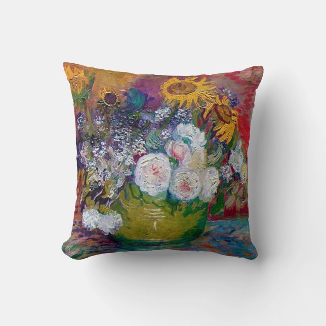 Cojín Decorativo Tazón con flores, Van Gogh (Anverso)