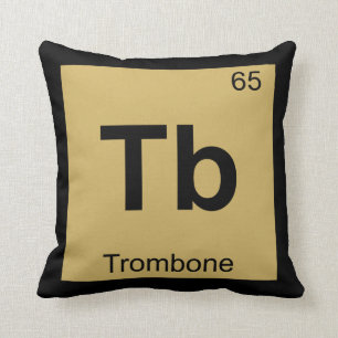 Cojín Decorativo Tb - Música de Trombón Tabla Periódica de Química