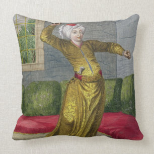 Cojín Decorativo Tchingui, bailarín turco, siglo XVIII (grabado)