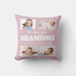 Cojín Decorativo Te Amamos Abuela 4 Foto Rosa