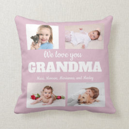 Cojín Decorativo Te Amamos Abuela 4 Foto Rosa