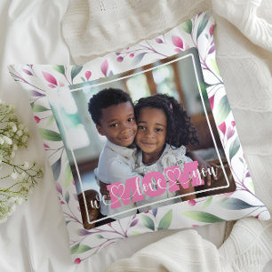 Cojín Decorativo Te amamos, mamá foto del Día de la Madre Floral Ro