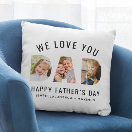 Cojín Decorativo Te Amamos Papá Foto Día del Padre