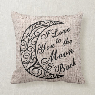 Cojín Decorativo "Te amo a la decoración casera de la luna y de la