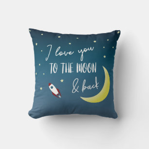 Cojín Decorativo te amo a la luna y al espacio trasero