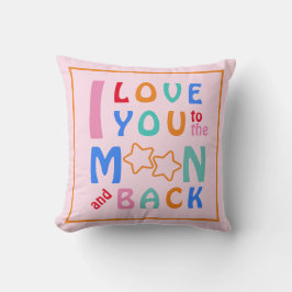 Cojín Decorativo Te amo a la luna y al rosa negro