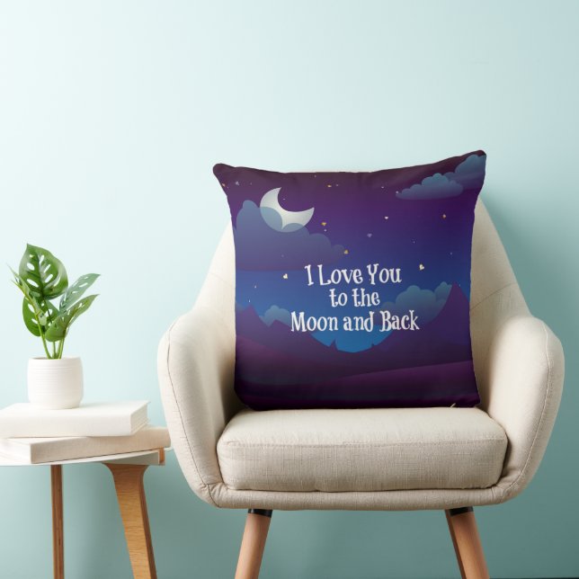 Cojín Decorativo Te amo a la luna y atrás (Silla)