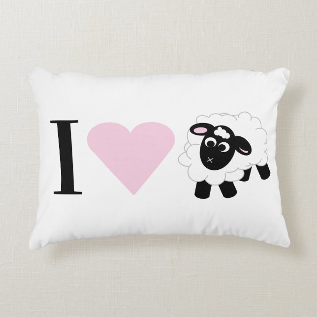 Cojín Decorativo Te amo a tu Personalizado de oveja. (Anverso)