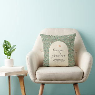 Cojín Decorativo Te Amo Abuela Verde Sage Día de la Madre