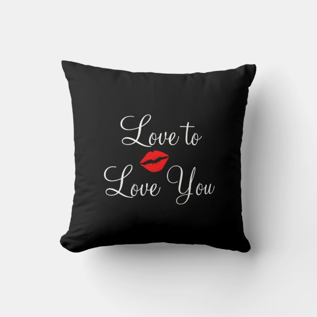 Cojín Decorativo Te Amo Acento Negro  (Anverso)