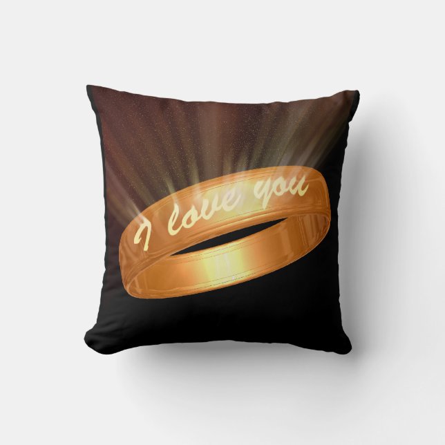 Cojín Decorativo "Te amo" anillo de oro (Anverso)