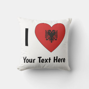 Cojín Decorativo TE AMO (Bandera Albanesa en forma de Corazón) Pers