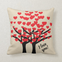 Cojín Decorativo Te amo diseño lindo de los árboles de amor