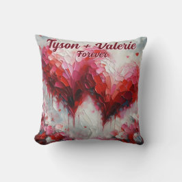 Cojín Decorativo Te Amo Dos Corazones Abstractos Personalizados