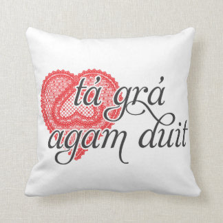 Cojín Decorativo Te amo en irlandés - duit del agam del grá del tá